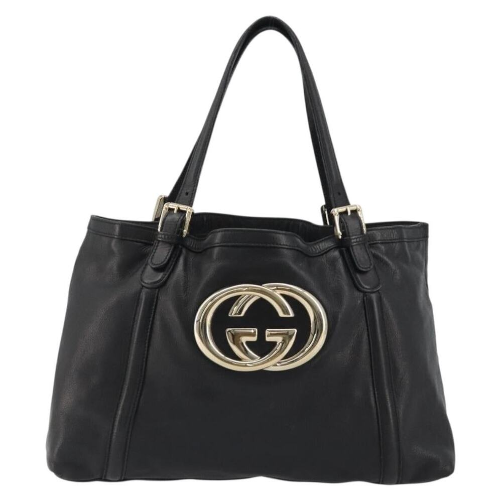 Gucci Leather Newbrit Tote Black